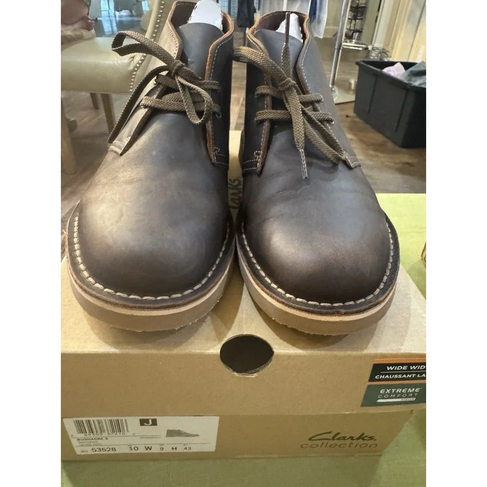 Clarks Men's Bushhacre 3 Chukka‎ Boots Beeswax Leather Size 10W